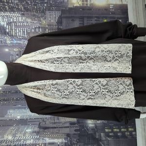 Pink & Violet Eggshell White Lace Scarf